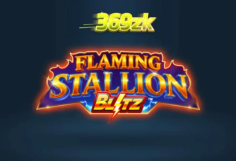 Tampilan visual slot Flaming Stallion Blitz dengan latar belakang gurun yang membara